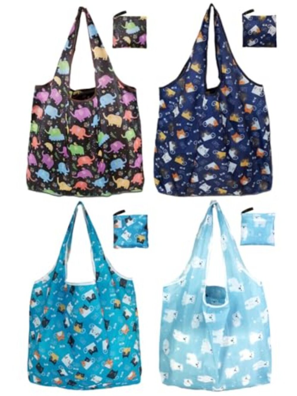 Reusable Grocery Bags 50LBS Foldable Washable Nylon Tote Bags Shopping